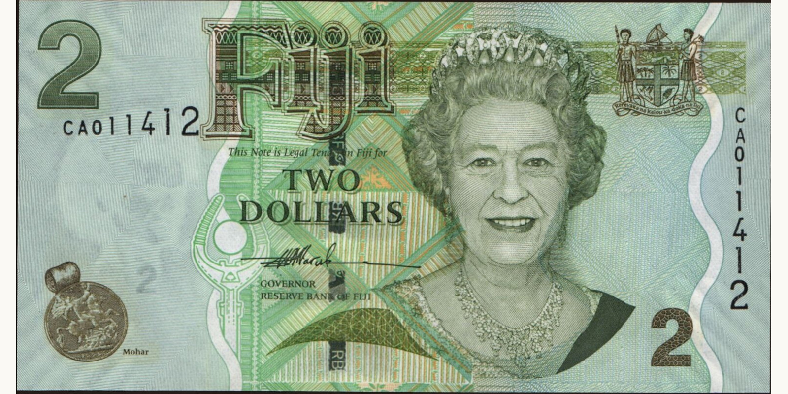 2 dollars Фиджи 2007 — Лицевая сторона