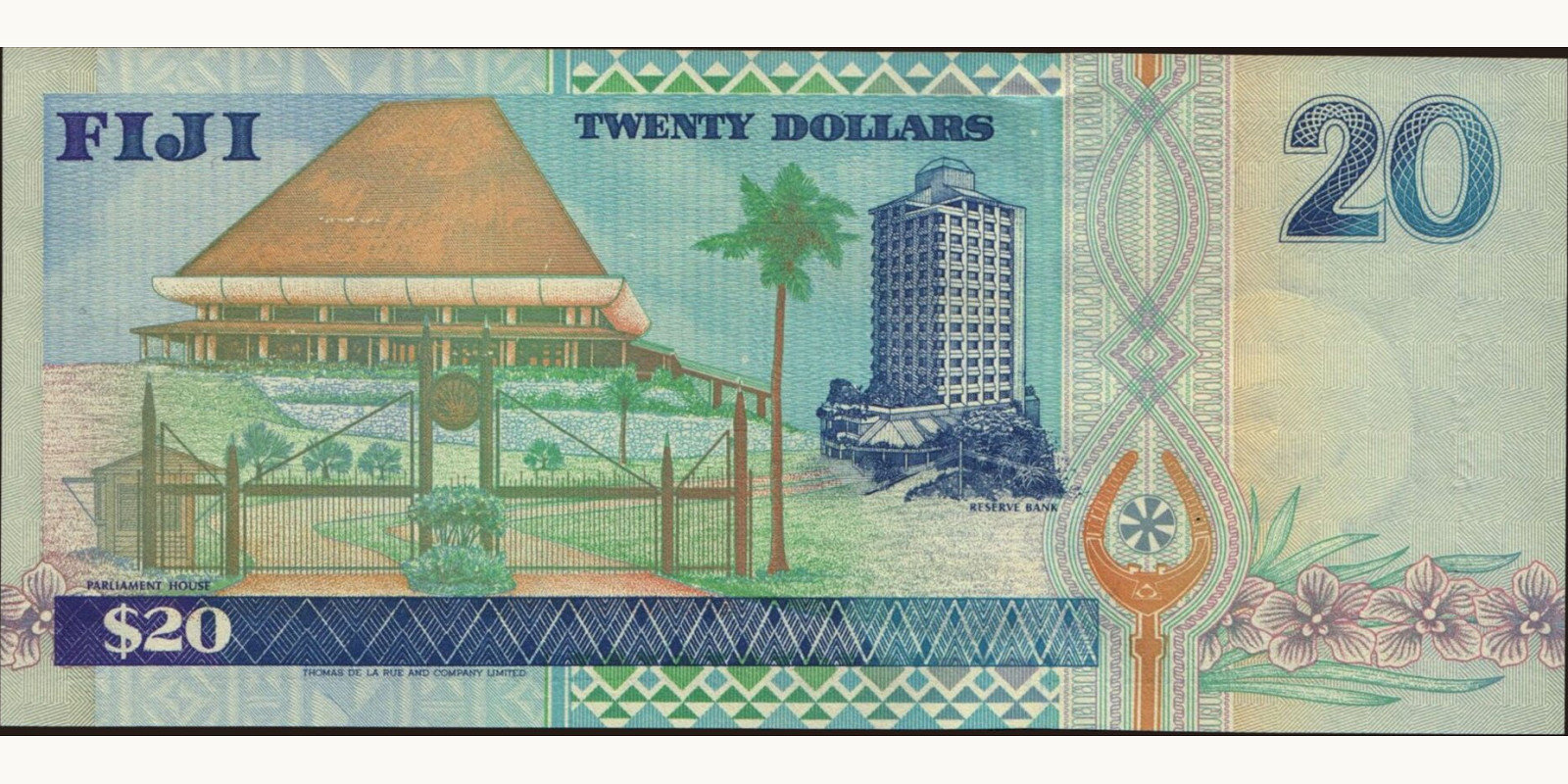 20 dollars Фиджи 1996 — Оборотная сторона