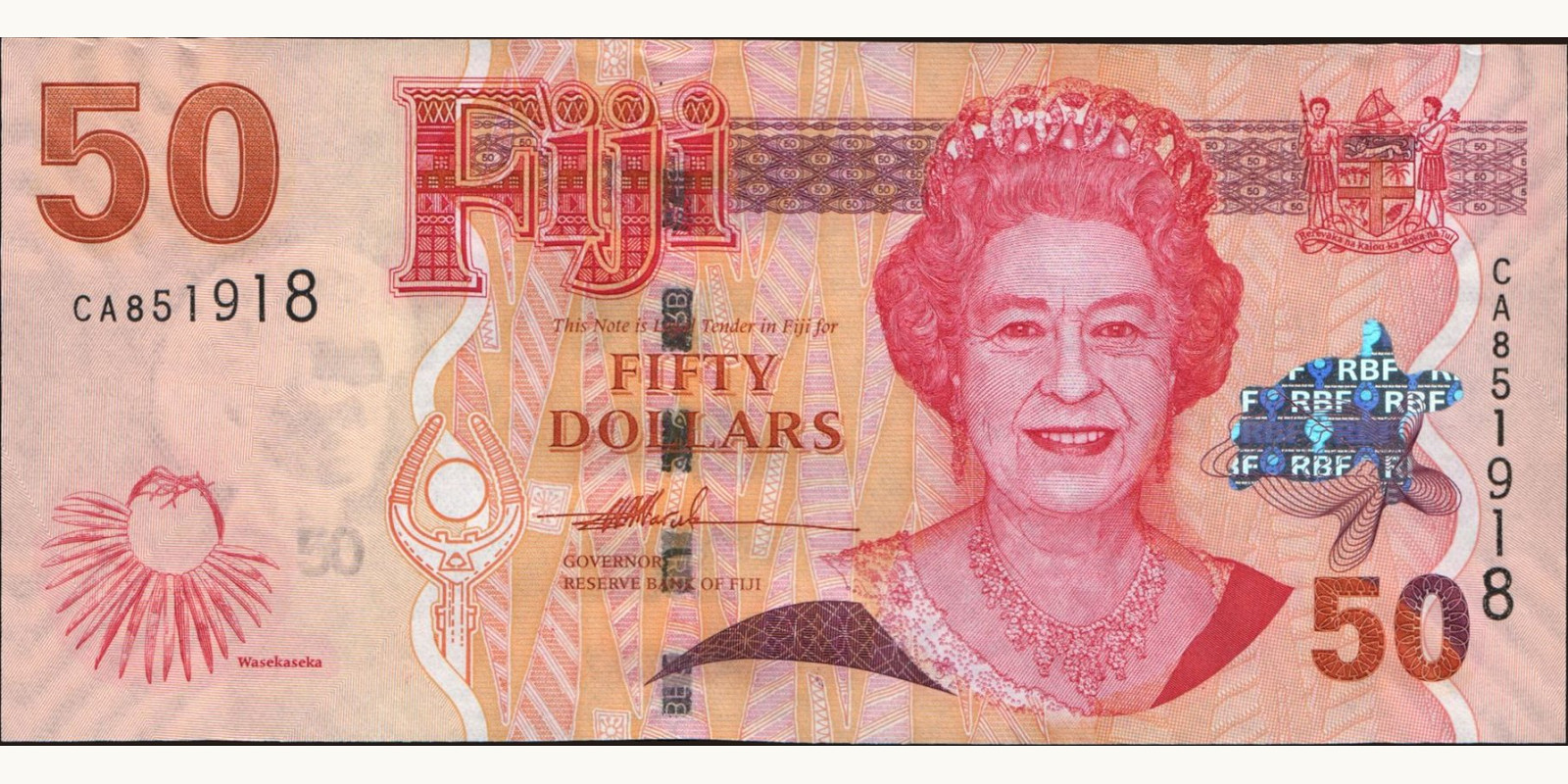 50 dollars Фиджи 2007 — Лицевая сторона