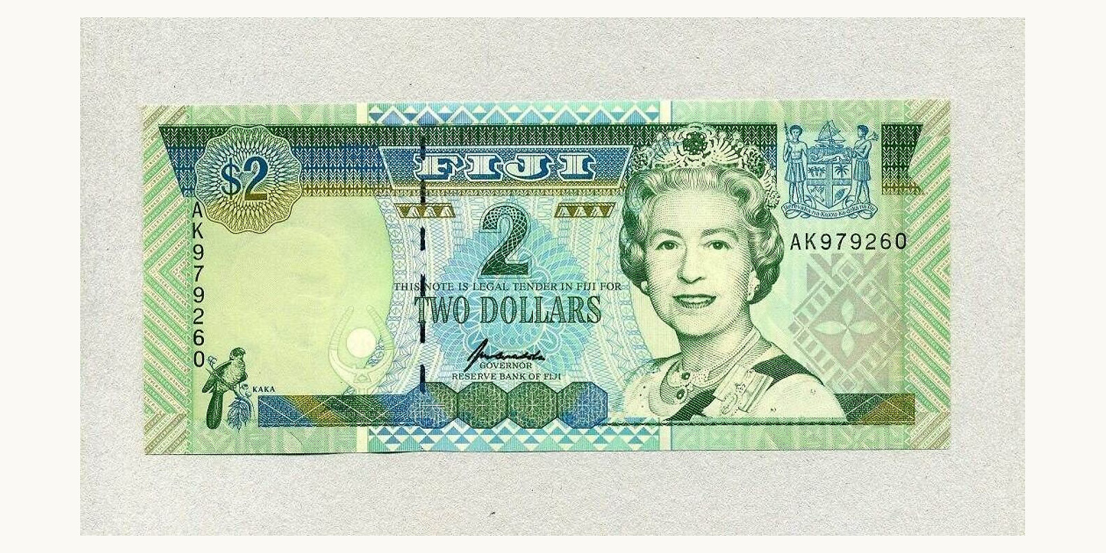 2 dollars Фиджи 1996 — Лицевая сторона