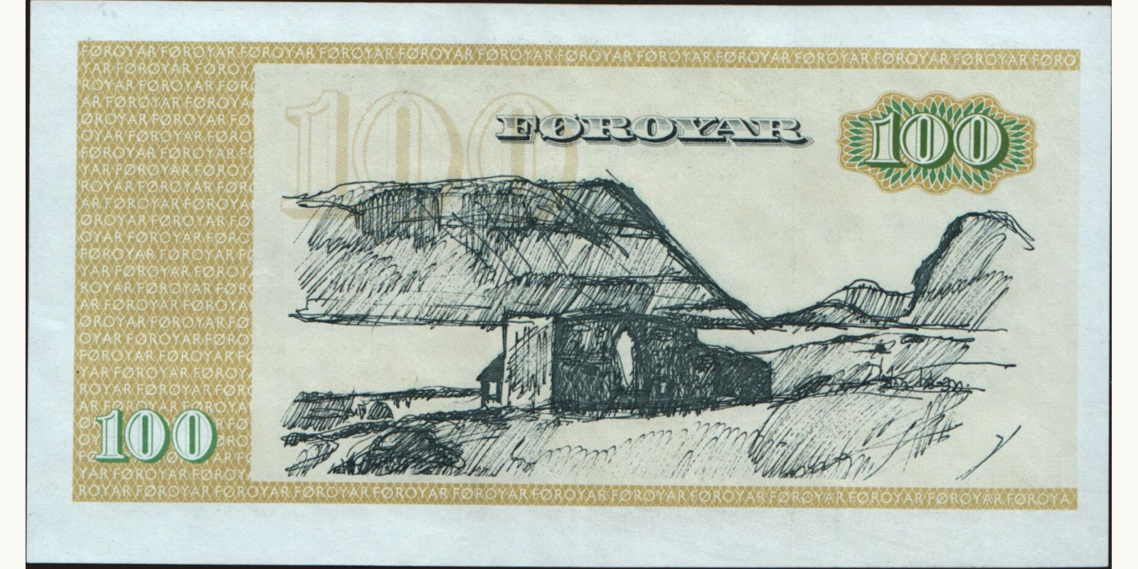 100 kronur Фарерские о-ва 1988 — Оборотная сторона