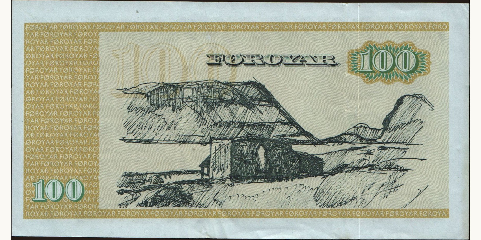 100 kronur Фарерские о-ва 1983 — Оборотная сторона