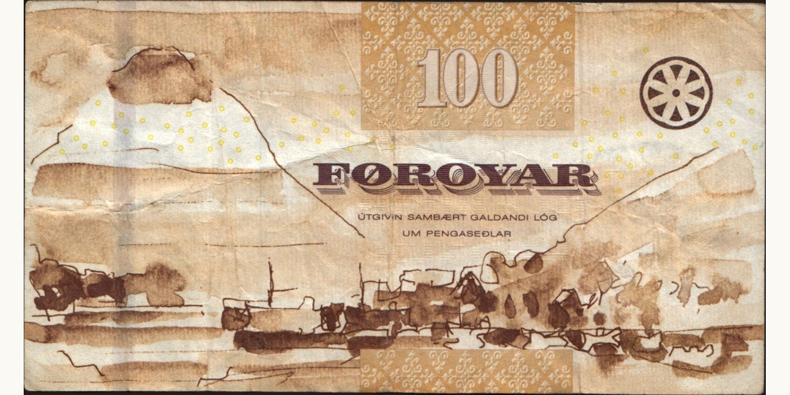 100 kronur Faroe Islands 2011 — Back side