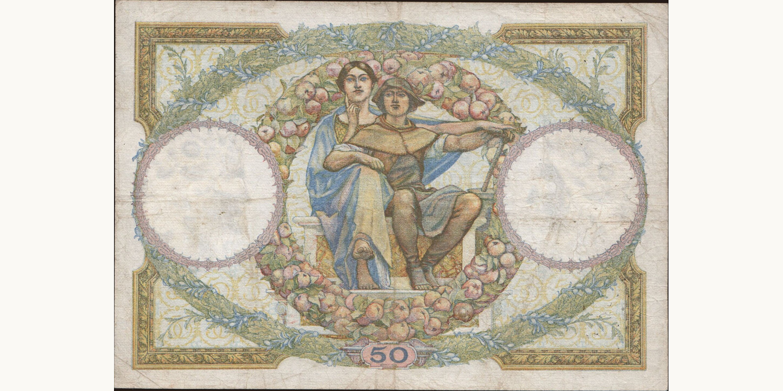 50 franc France 1933 — Back side