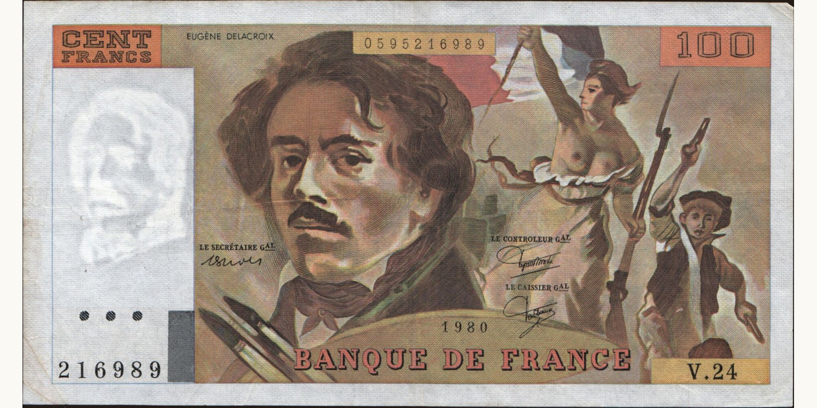 100 franc France 1980 — Front side
