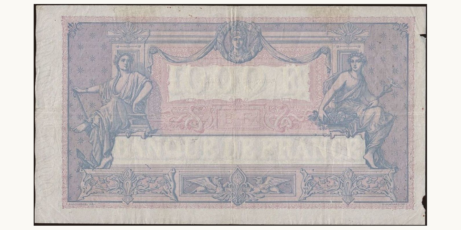 1000 franc France 1926 — Back side