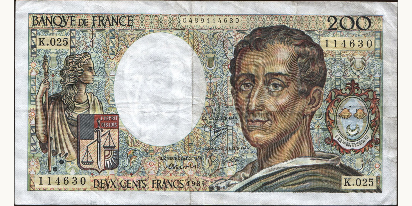 200 franc Франция 1984 — Лицевая сторона