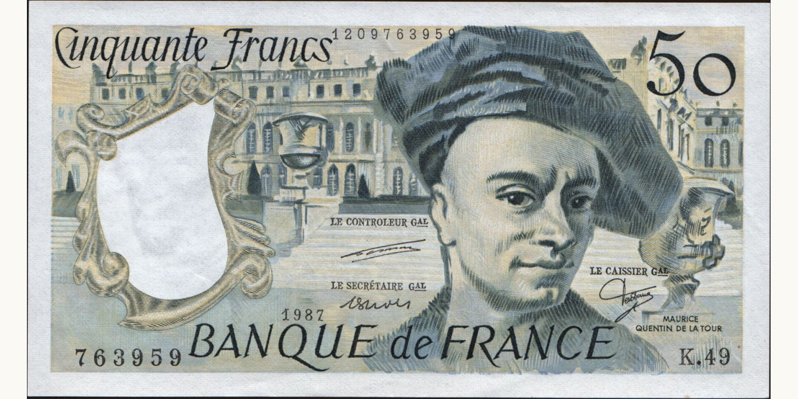 50 franc France 1987 — Front side