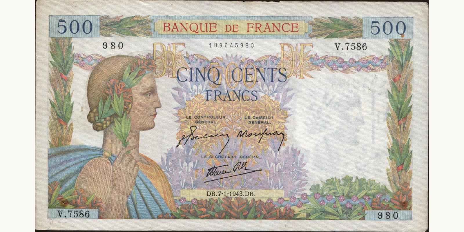 500 franc 1943