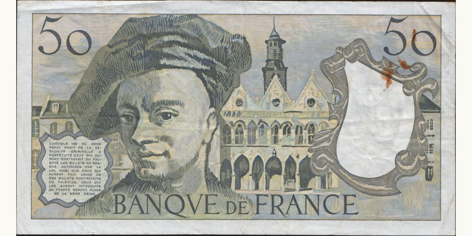 50 franc Франция 1983 — Оборотная сторона