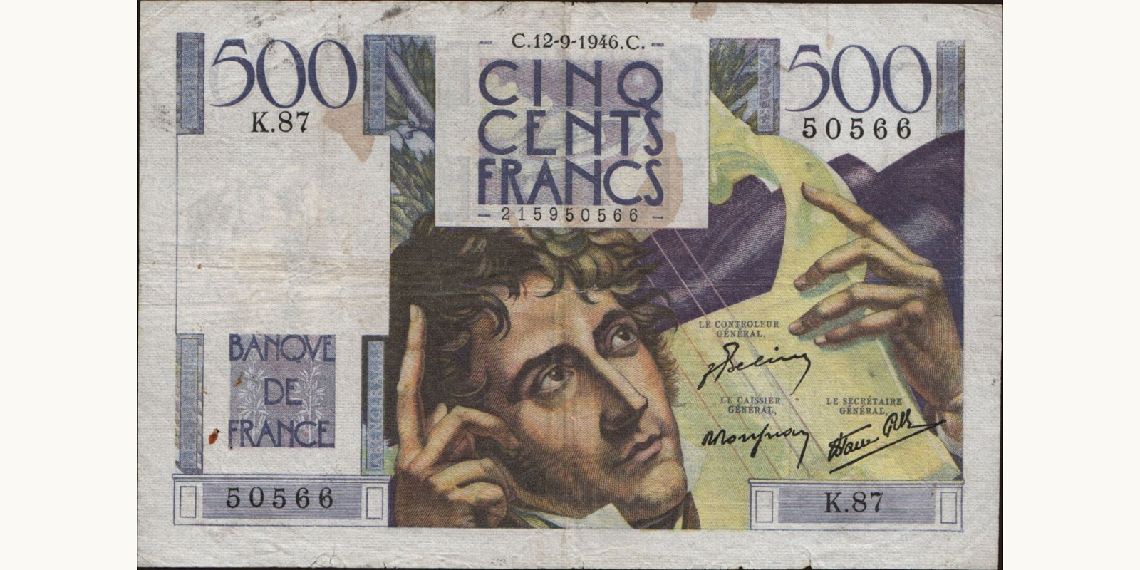 500 franc Франция 1946 — Лицевая сторона