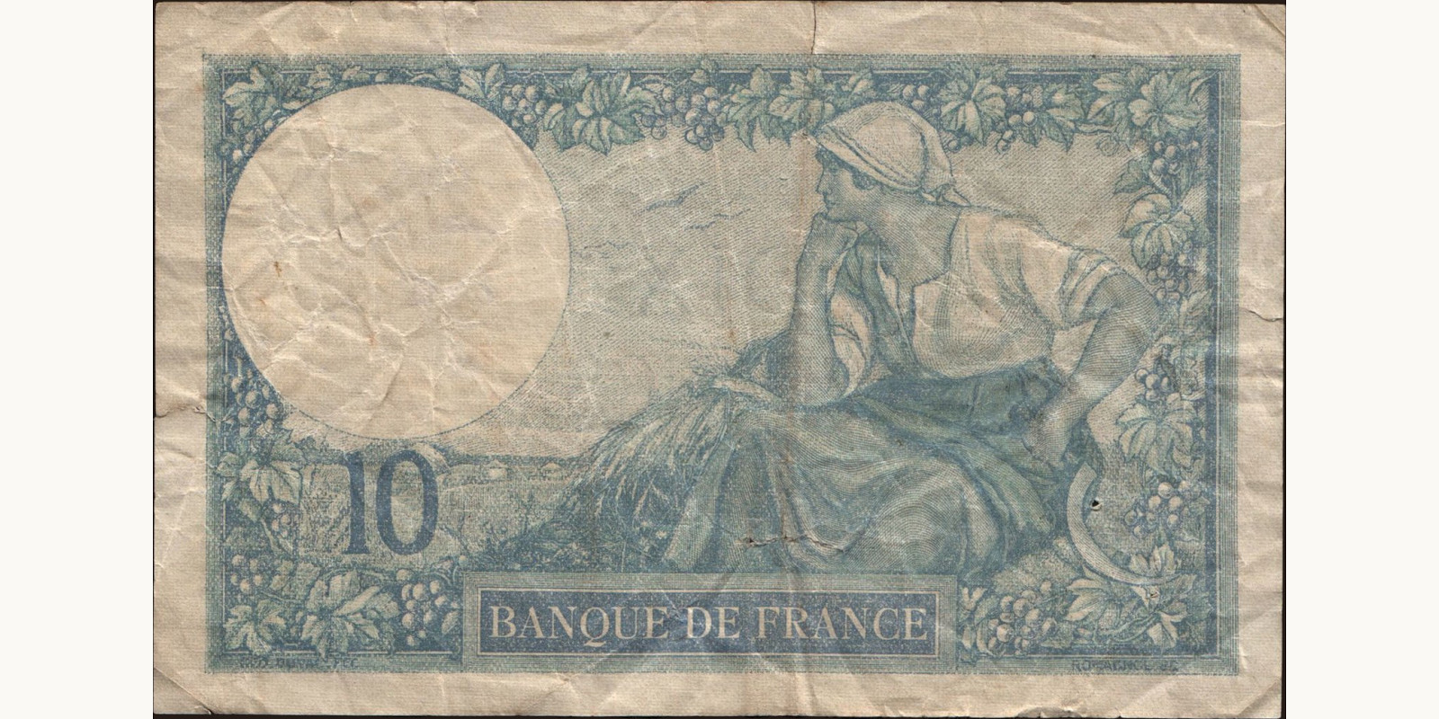 10 franc France 1926 — Back side