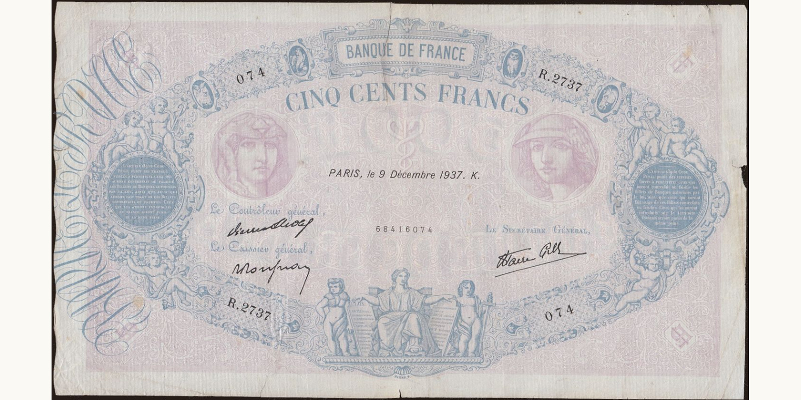500 franc 1937