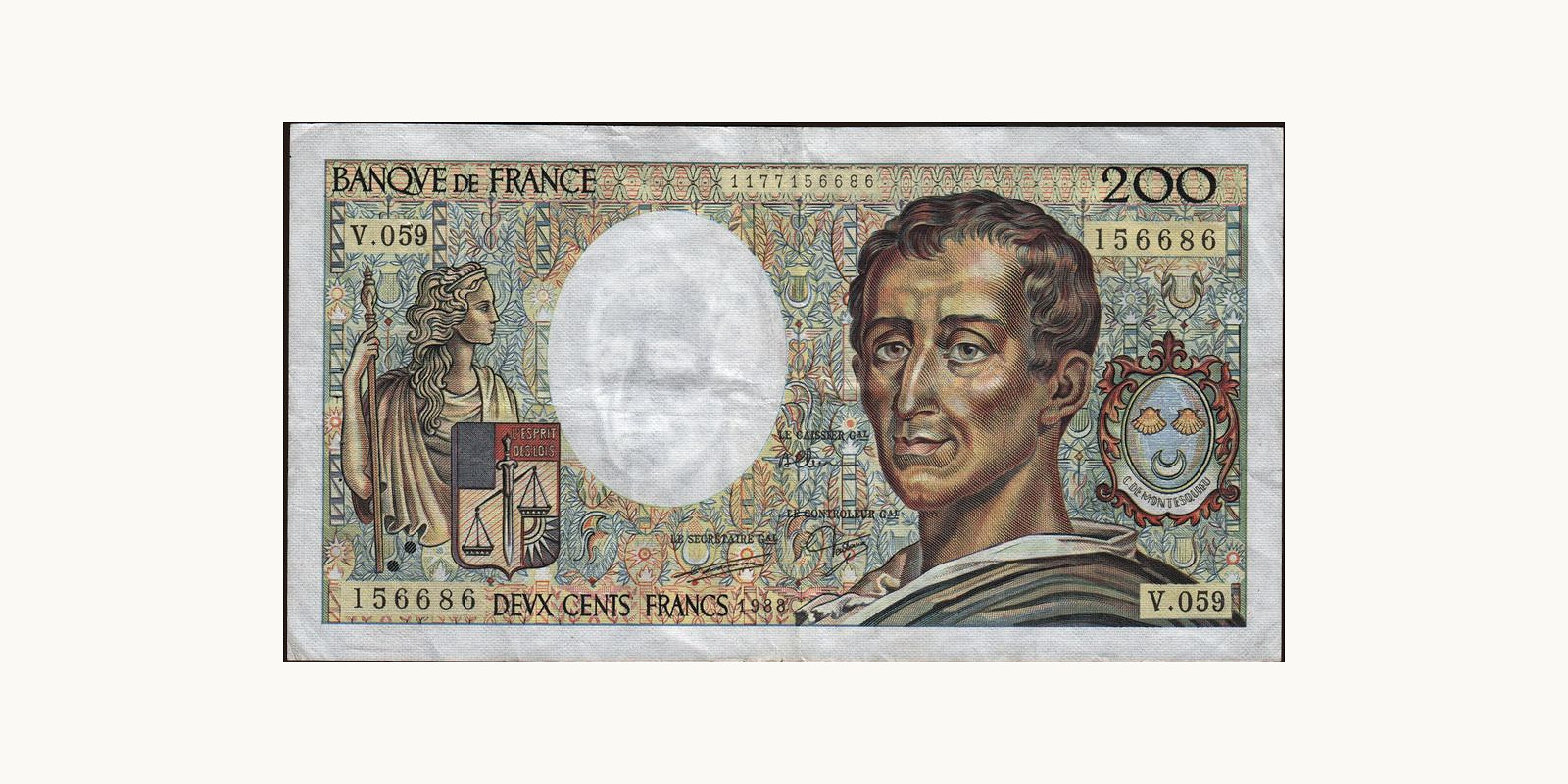 200 franc Франция 1988 — Лицевая сторона