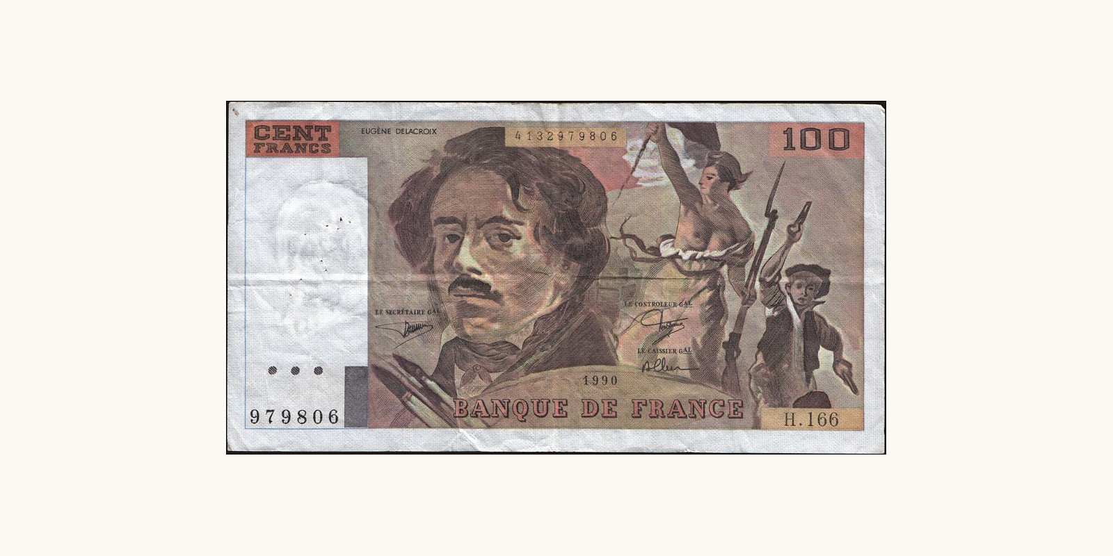 100 franc Франция 1990 — Лицевая сторона