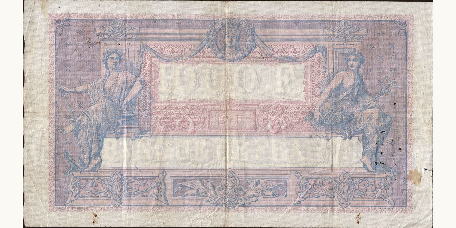 1000 franc France 1913 — Back side