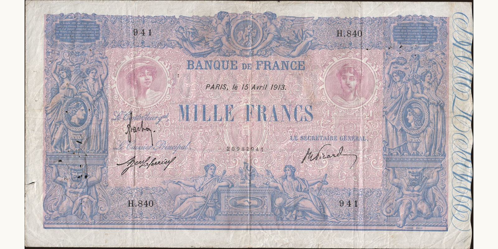 1000 franc 1913
