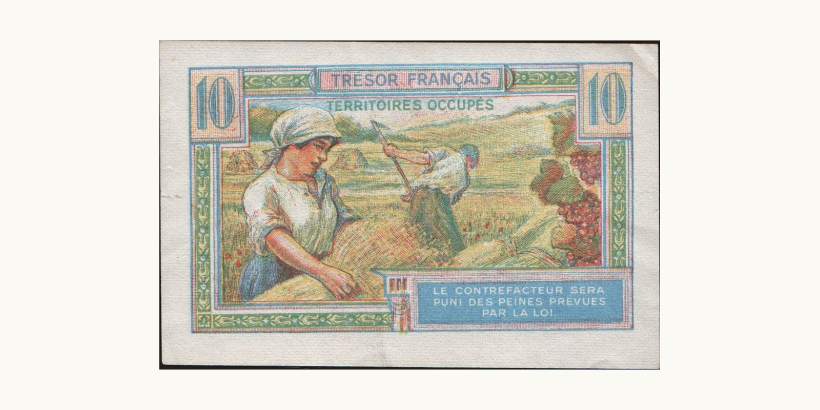 10 franc Франция 1947 — Оборотная сторона