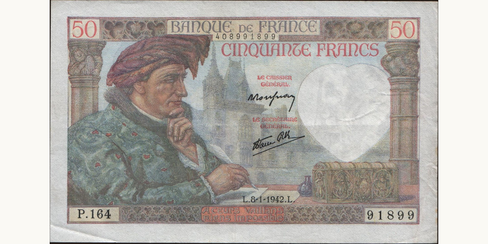 50 franc France 1942 — Front side