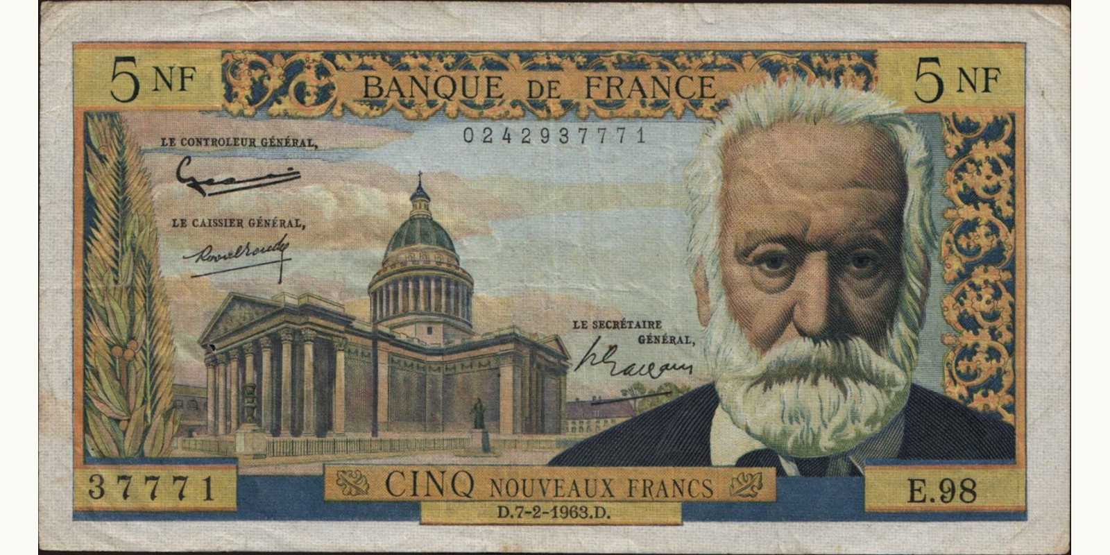 5 franc France 1963 — Front side