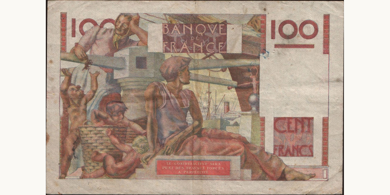 100 franc Франция 1946 — Оборотная сторона