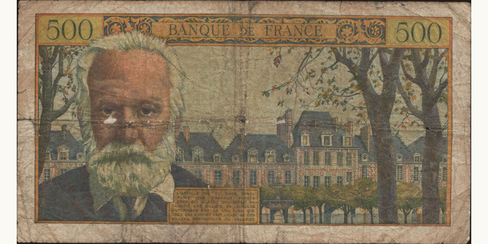 500 franc Франция 1958 — Оборотная сторона