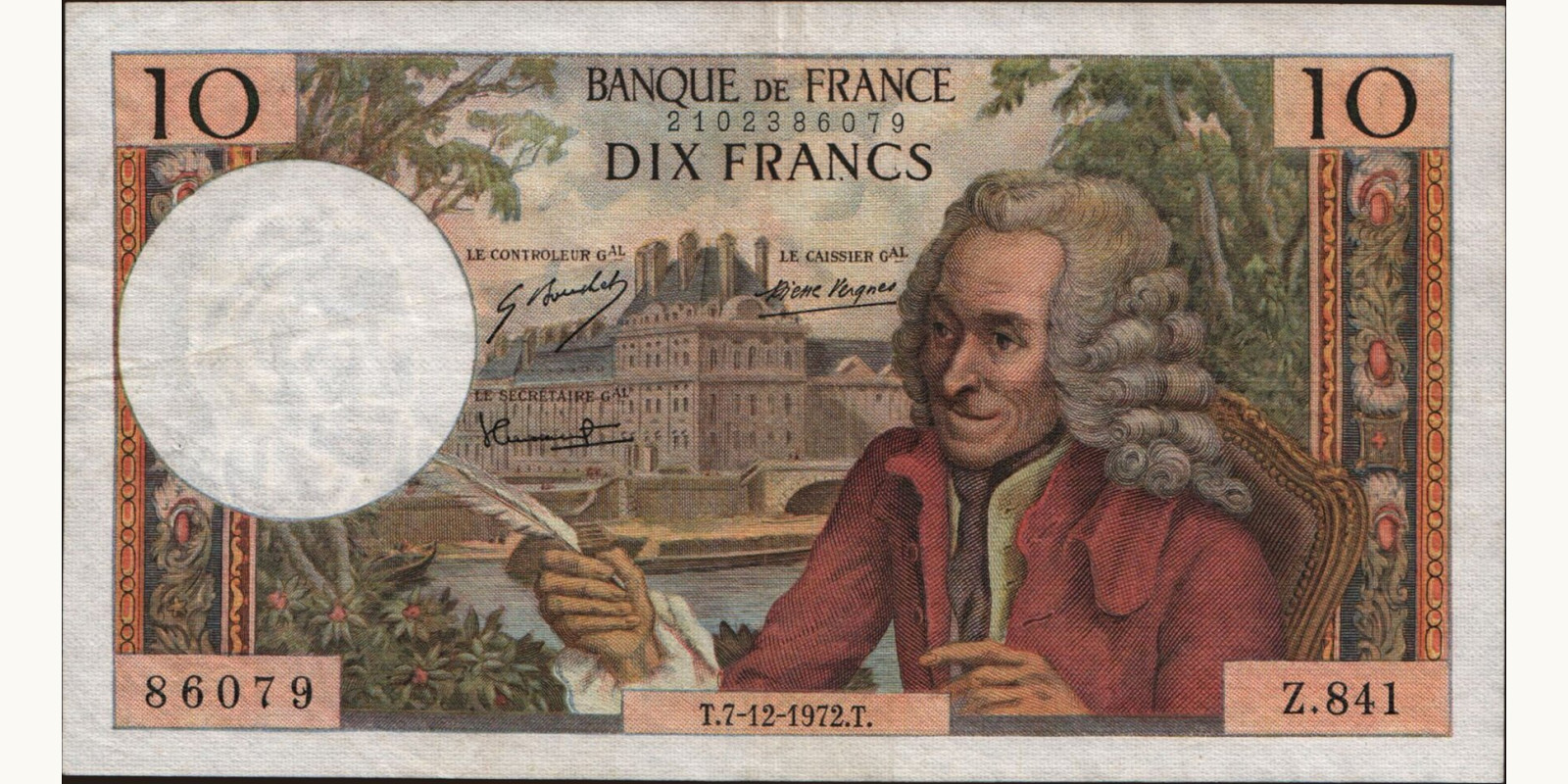 10 franc France 1972 — Front side