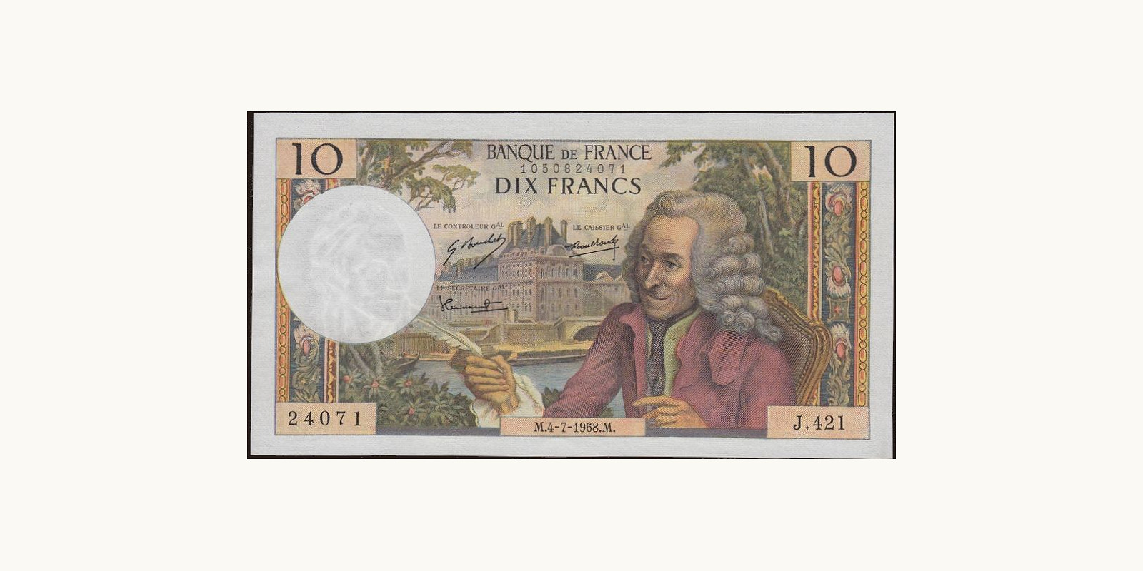 10 franc Франция 1968 — Лицевая сторона