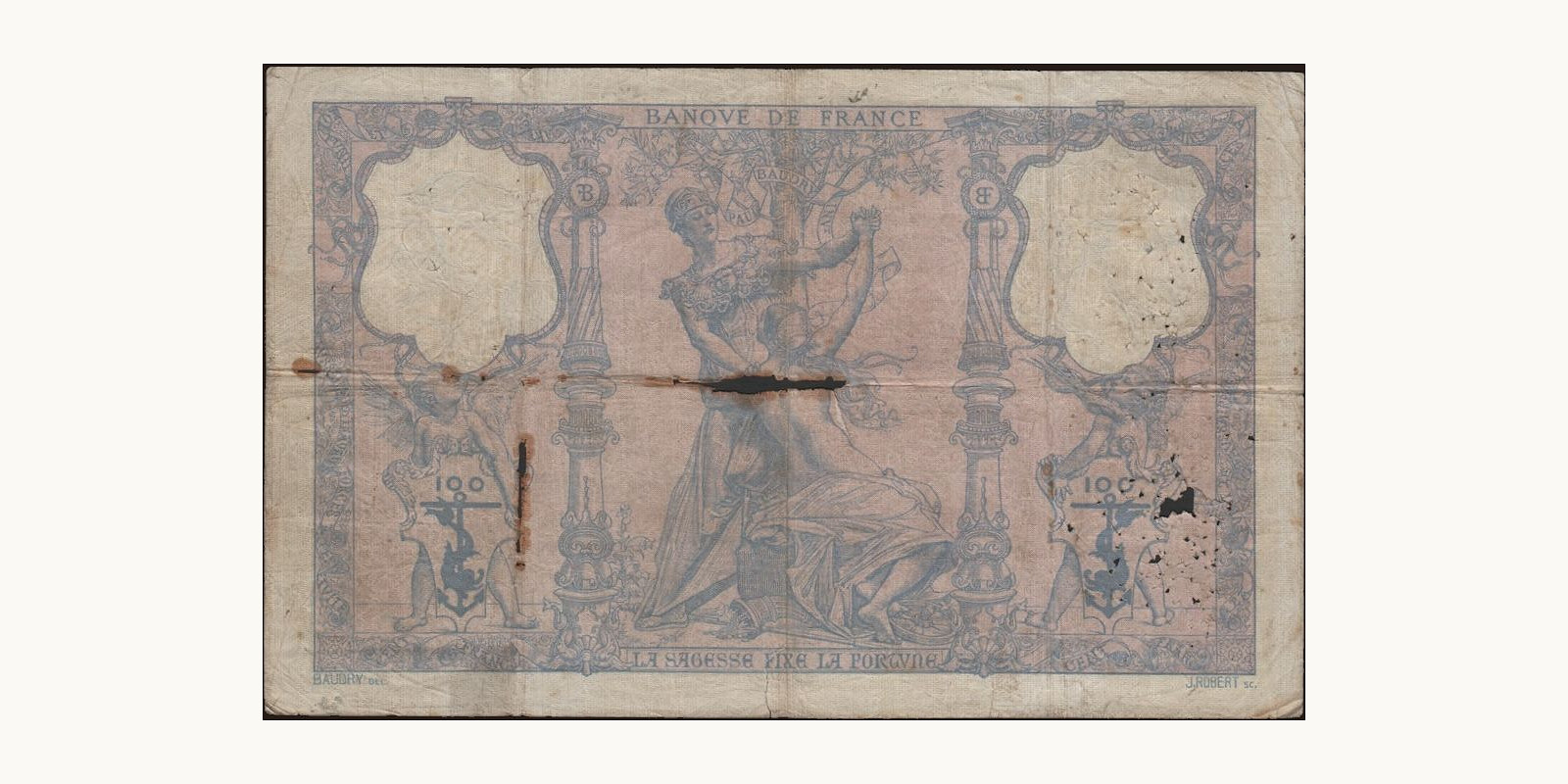 100 franc Франция 1906 — Оборотная сторона