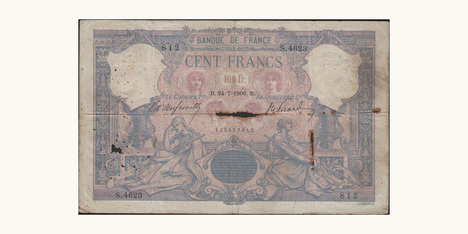 100 franc Франция 1906 — Лицевая сторона