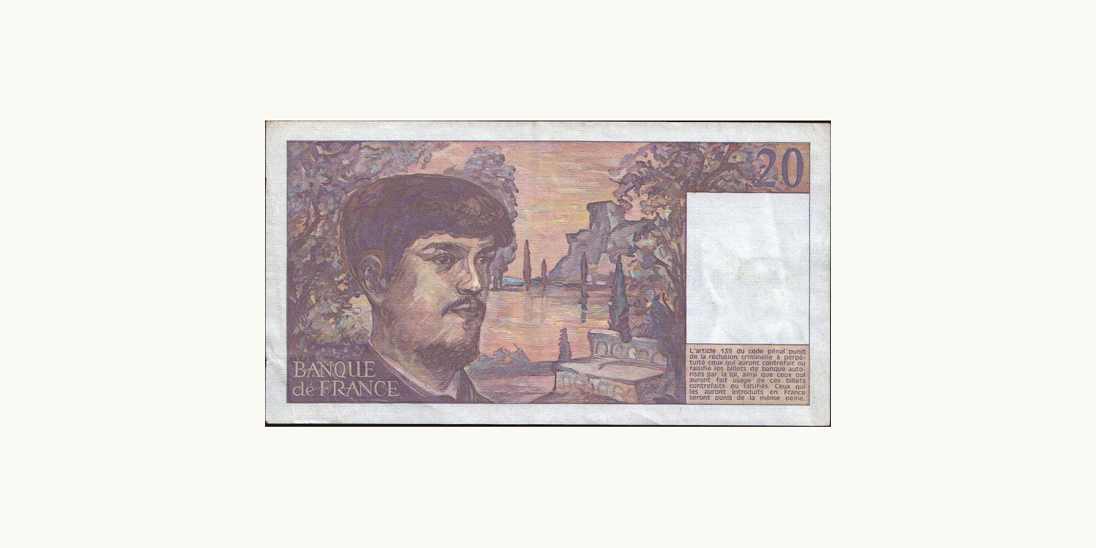 20 franc Франция 1982 — Оборотная сторона