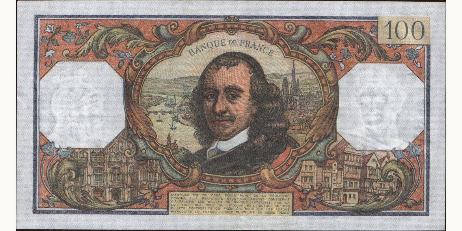 100 franc France 1973 — Back side