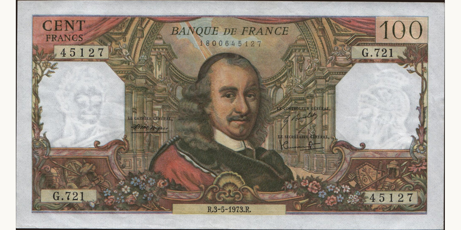 100 franc France 1973 — Front side