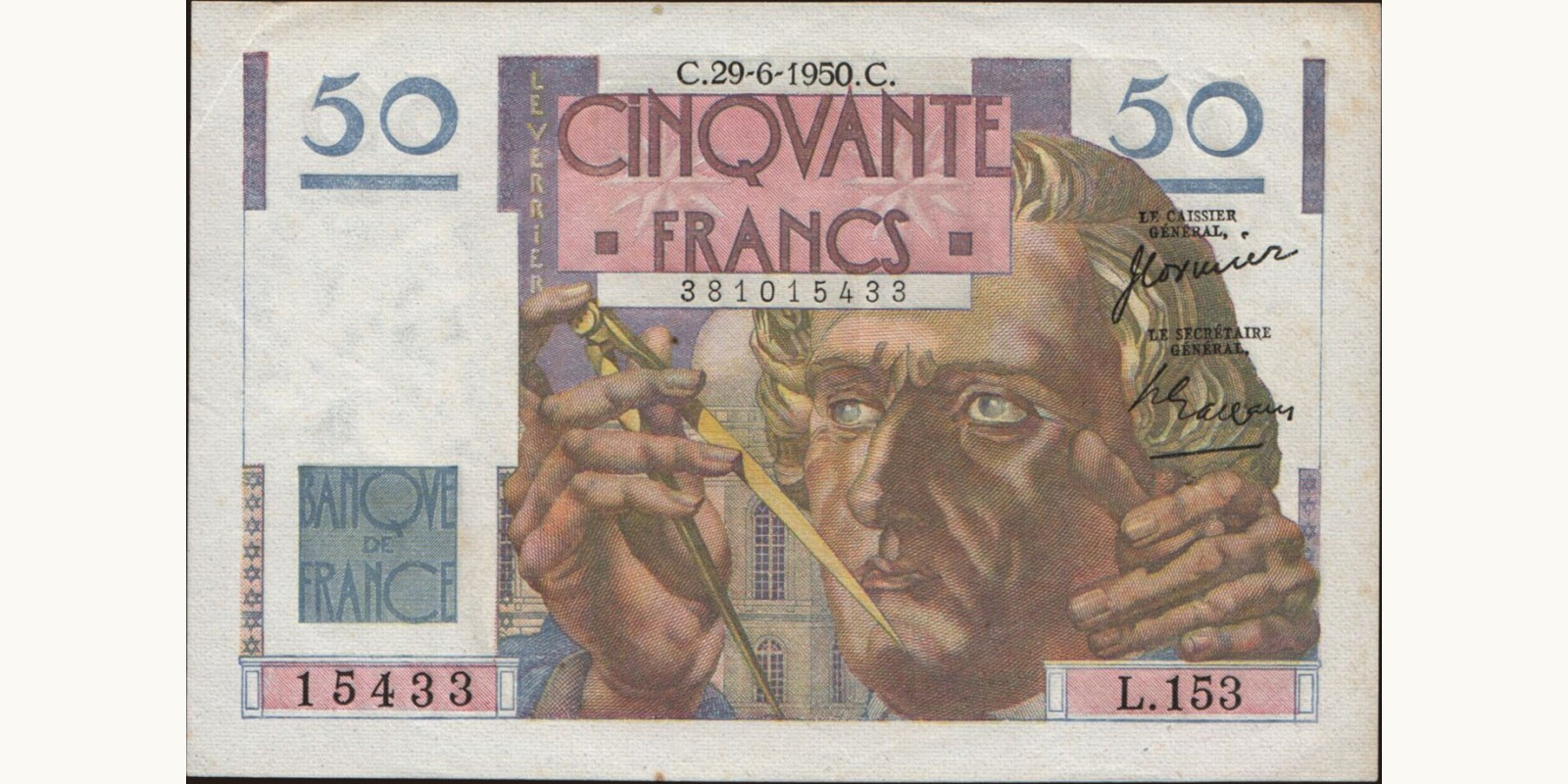 50 franc Франция 1950 — Лицевая сторона