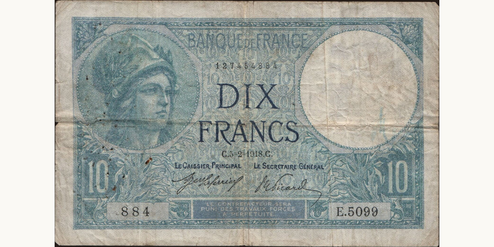10 franc 1918