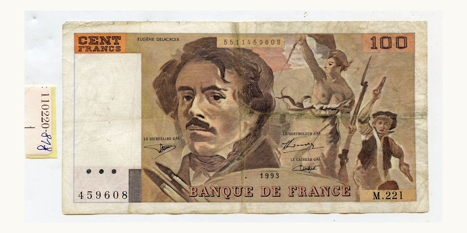 100 franc France 1993 — Front side