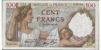 100 francs 1942