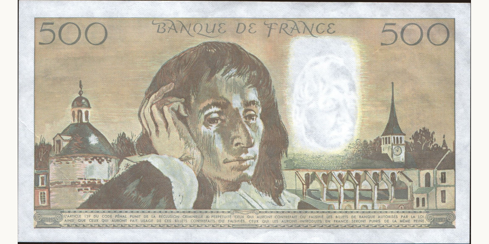 500 franc Франция 1989 — Оборотная сторона