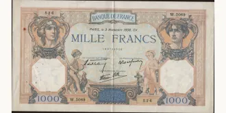 1000 francs 1938