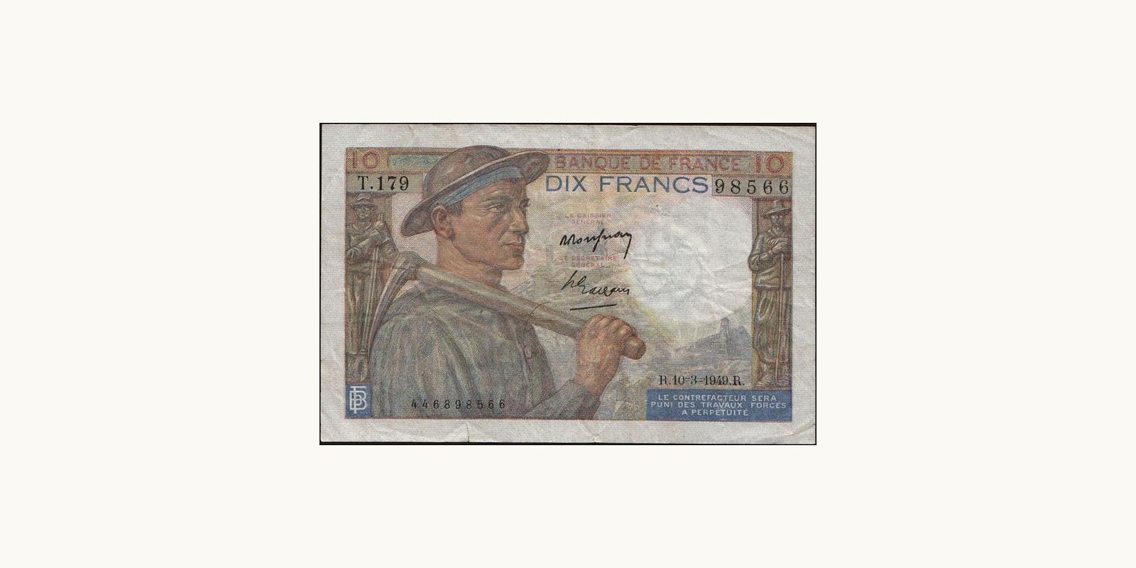 10 franc Франция 1949 — Лицевая сторона
