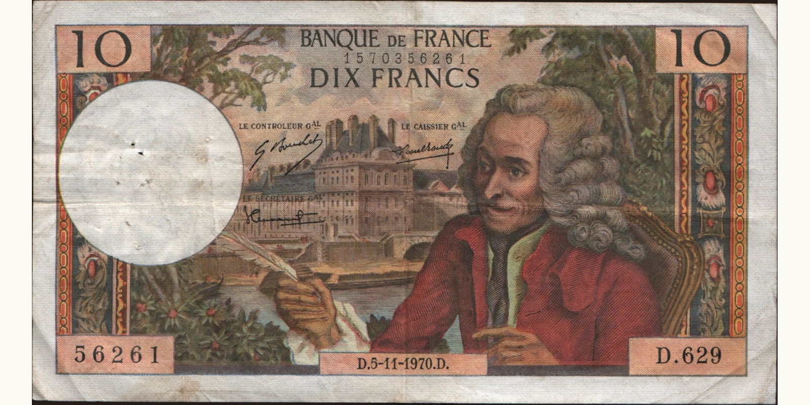 10 franc Франция 1970 — Лицевая сторона