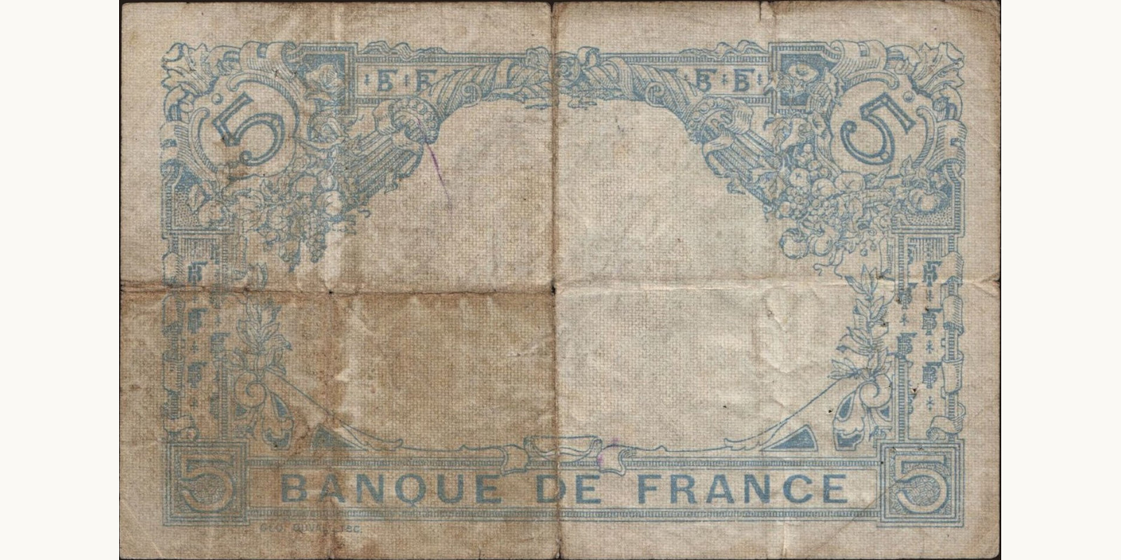 5 franc Франция 1916 — Оборотная сторона