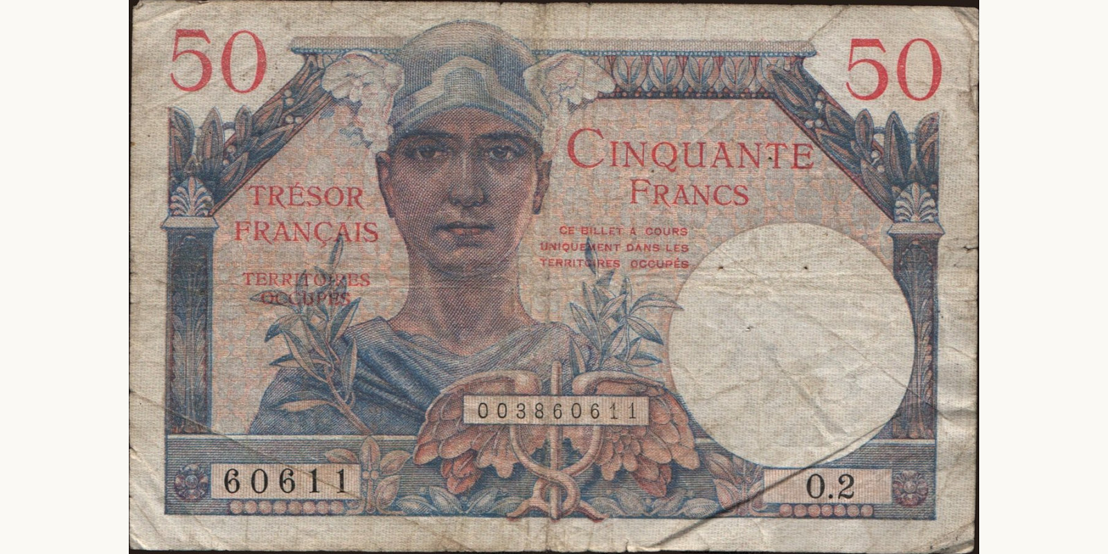 50 franc Франция 1947 — Лицевая сторона