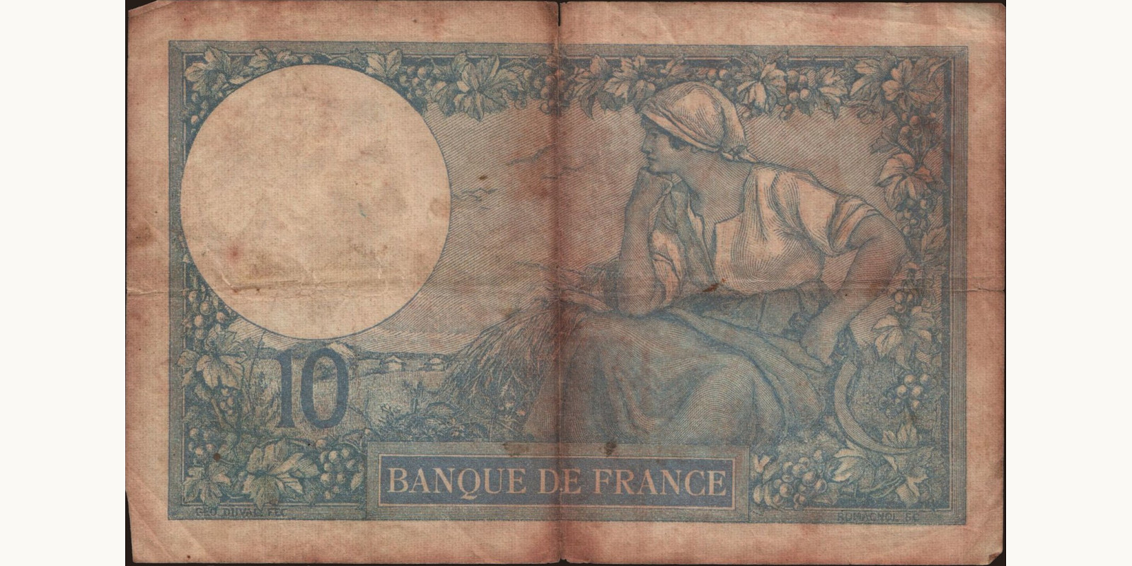 10 franc Франция 1916 — Оборотная сторона