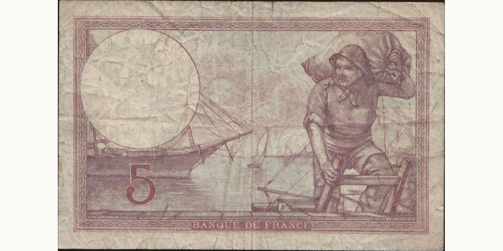 5 franc Франция 1922 — Оборотная сторона