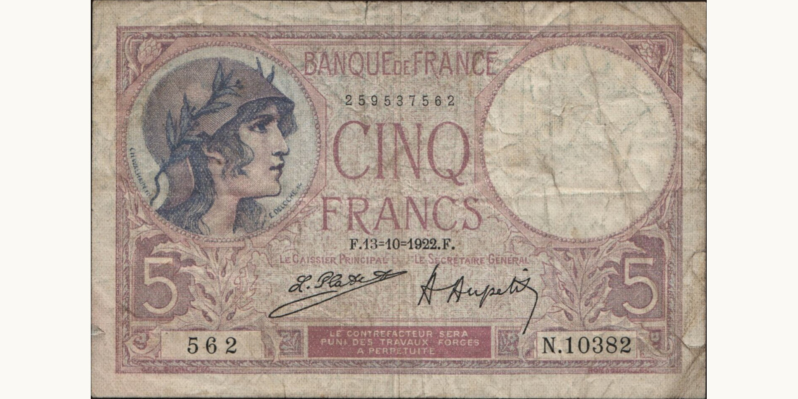 5 franc 1922