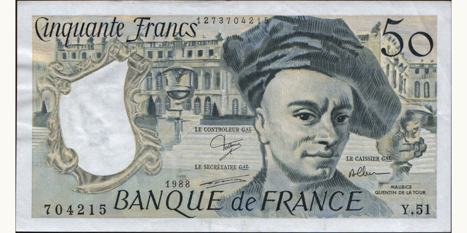 50 franc France 1988 — Front side