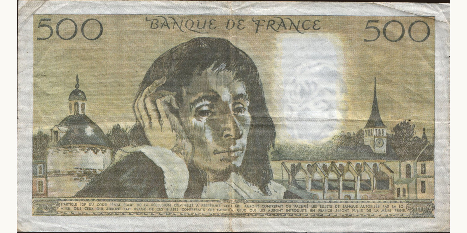 500 franc France 1983 — Back side