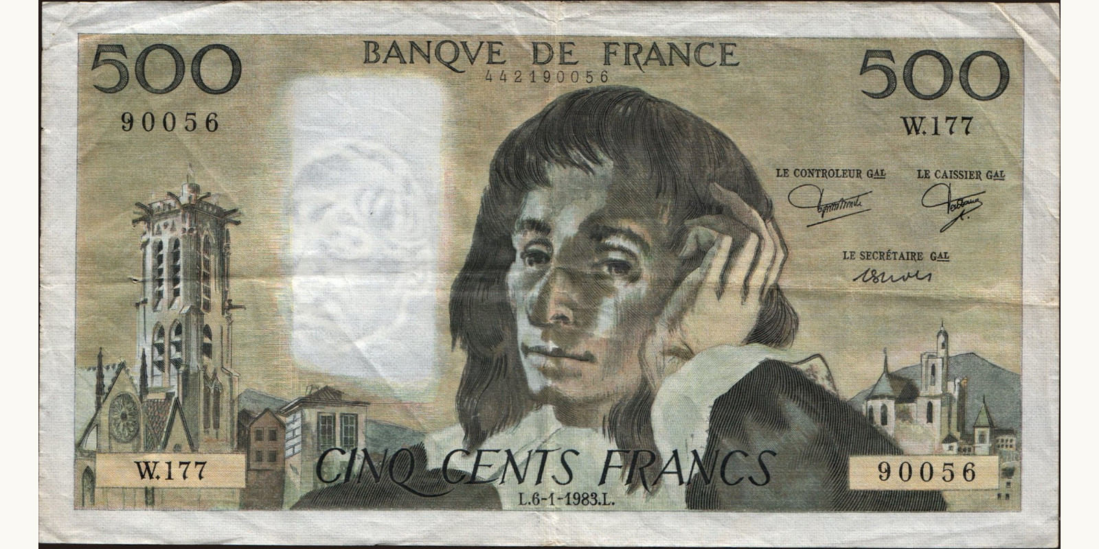 500 franc France 1983 — Front side