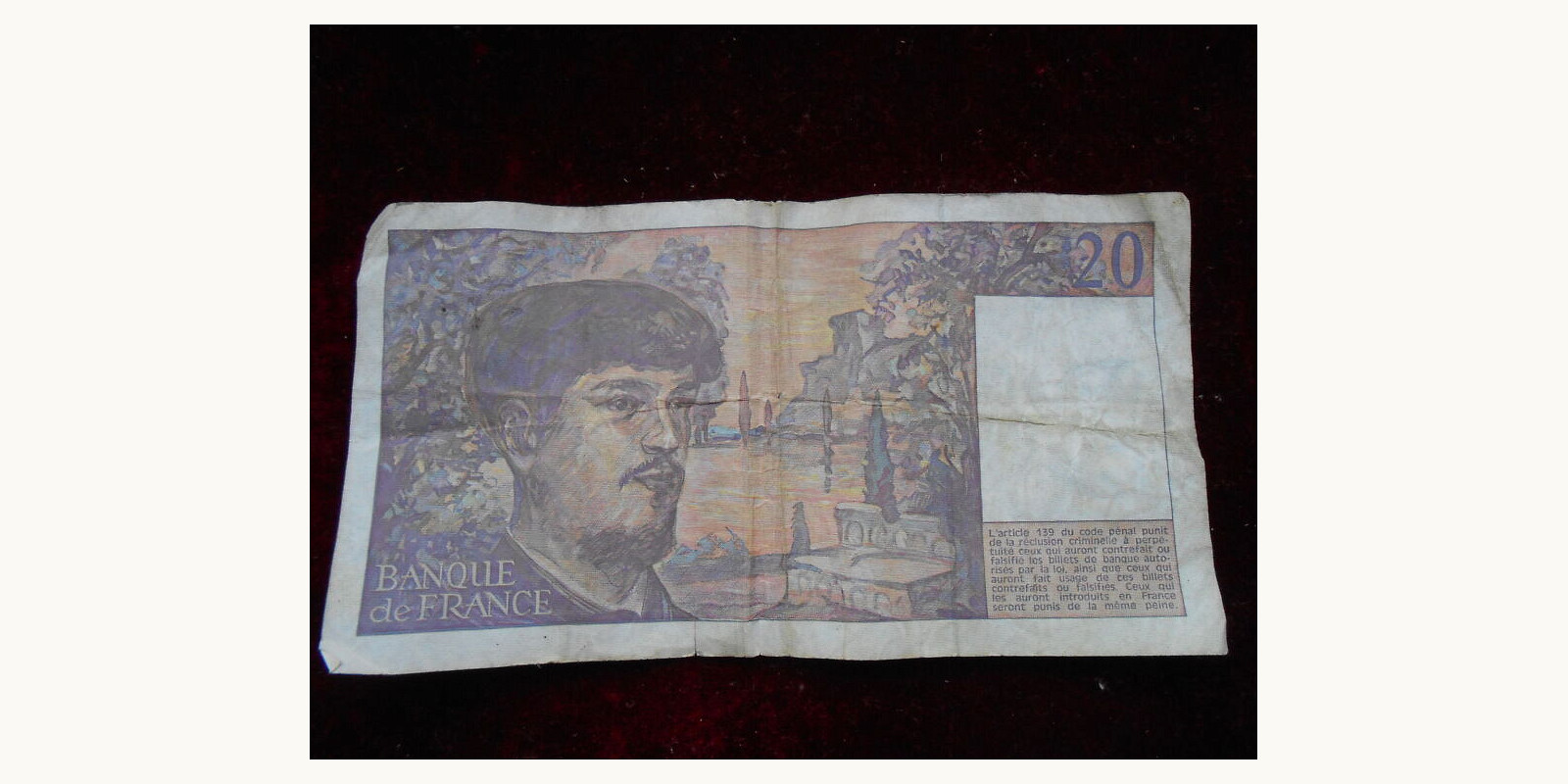 20 frank Франция 1993 — Оборотная сторона